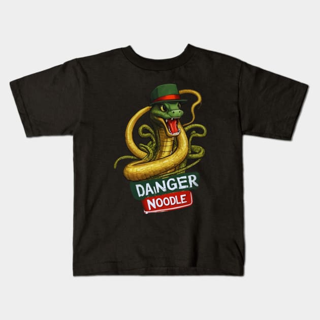 Danger Noodle | Vintage Rattlesnake Biology Art Funny Snake Kids T-Shirt by Clouth Clothing 